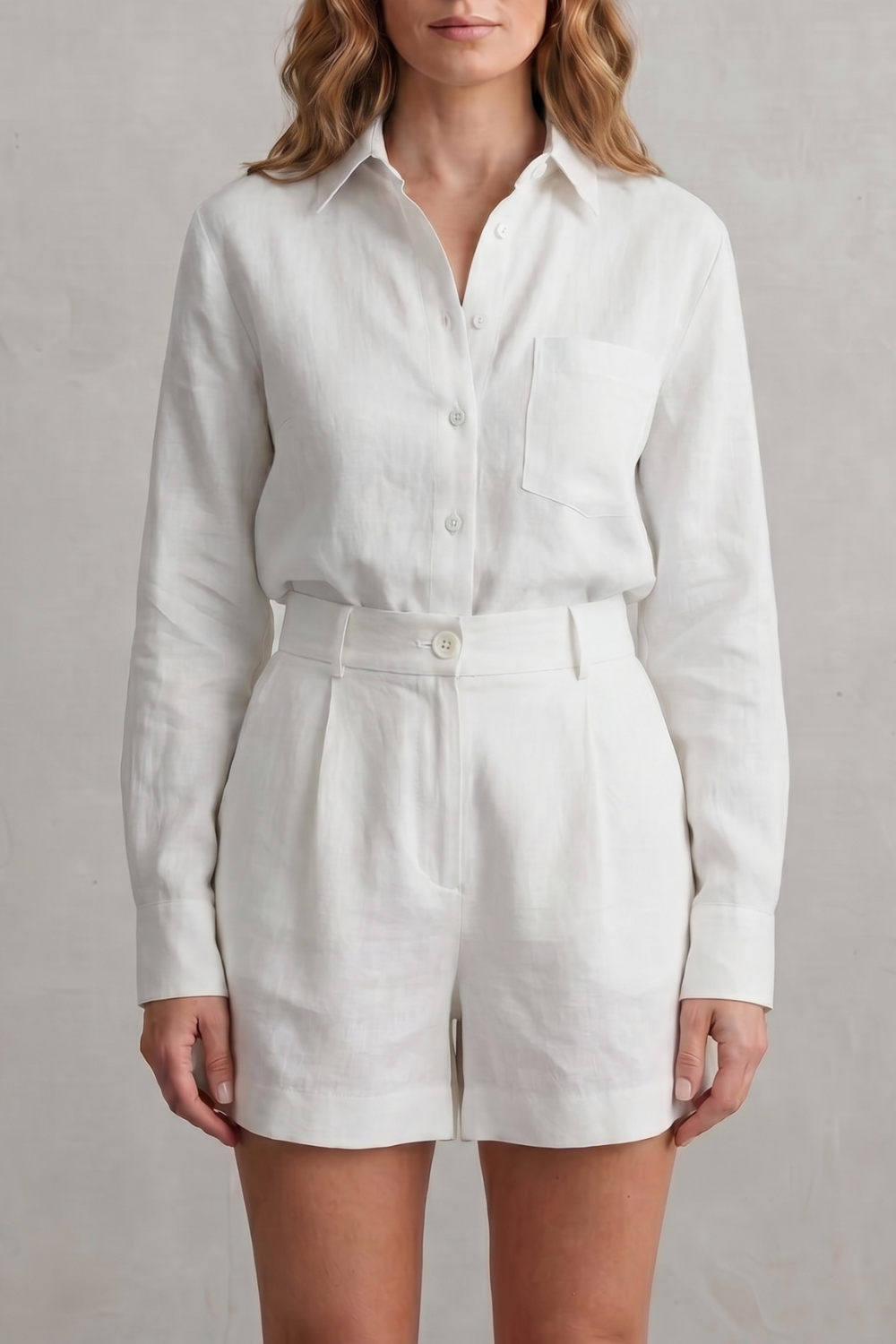 Women's Linen Shirt and Tailored Shorts Co-ord Set - Clarielle