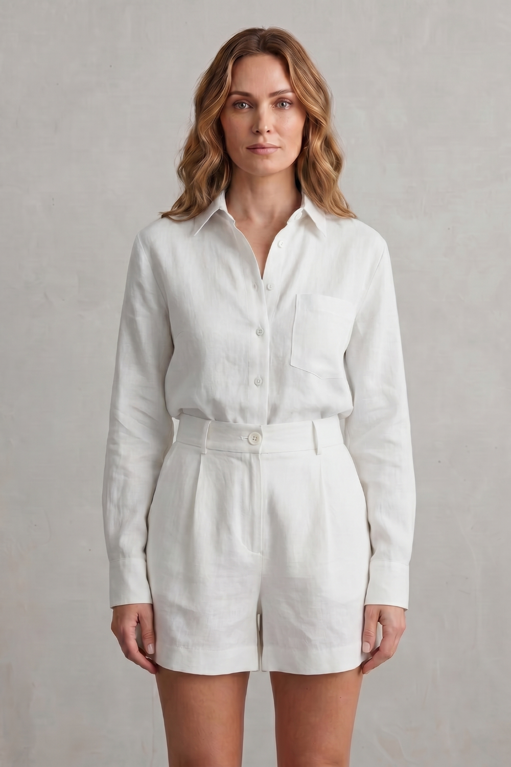 Women's Linen Shirt and Tailored Shorts Co-ord Set - Clarielle