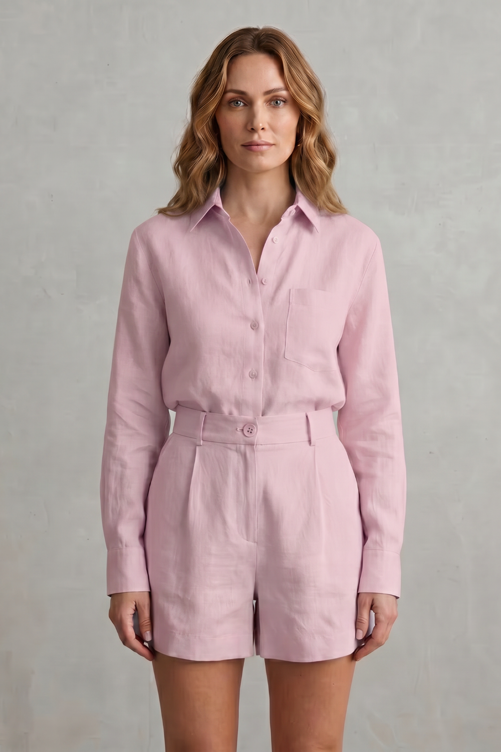 Women's Linen Shirt and Tailored Shorts Co-ord Set - Clarielle