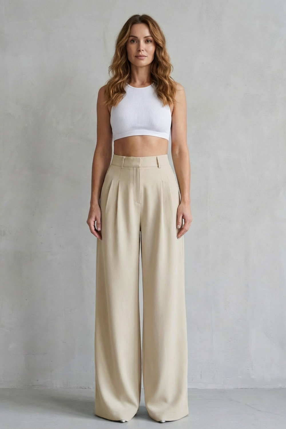 Women's Draped Wide Leg Tailored Trousers - Perlisse