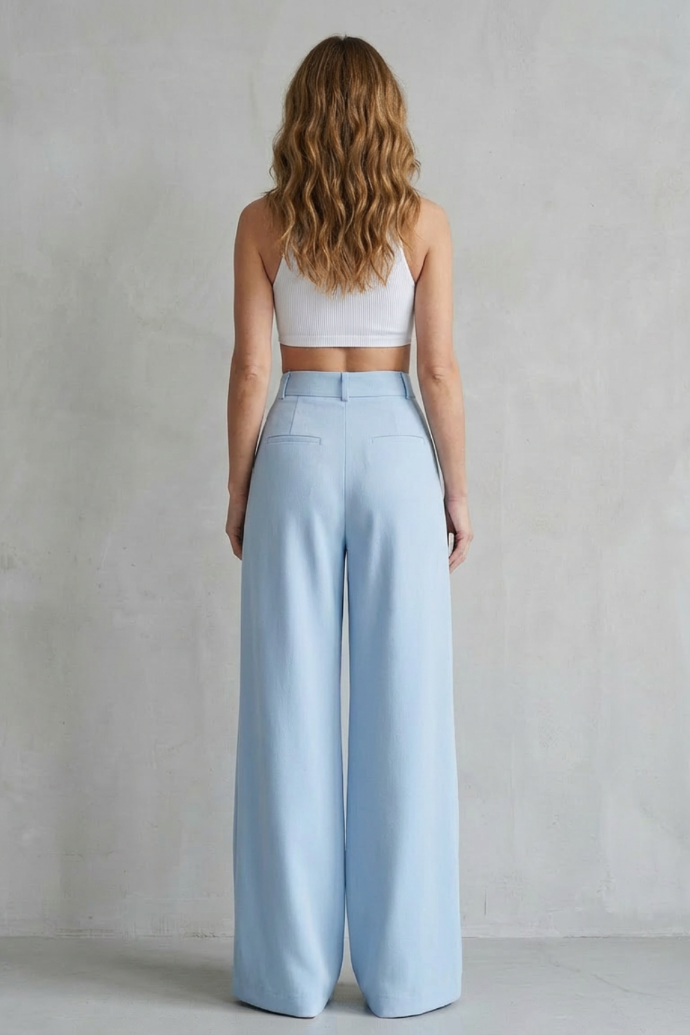 Women's Draped Wide Leg Tailored Trousers - Perlisse