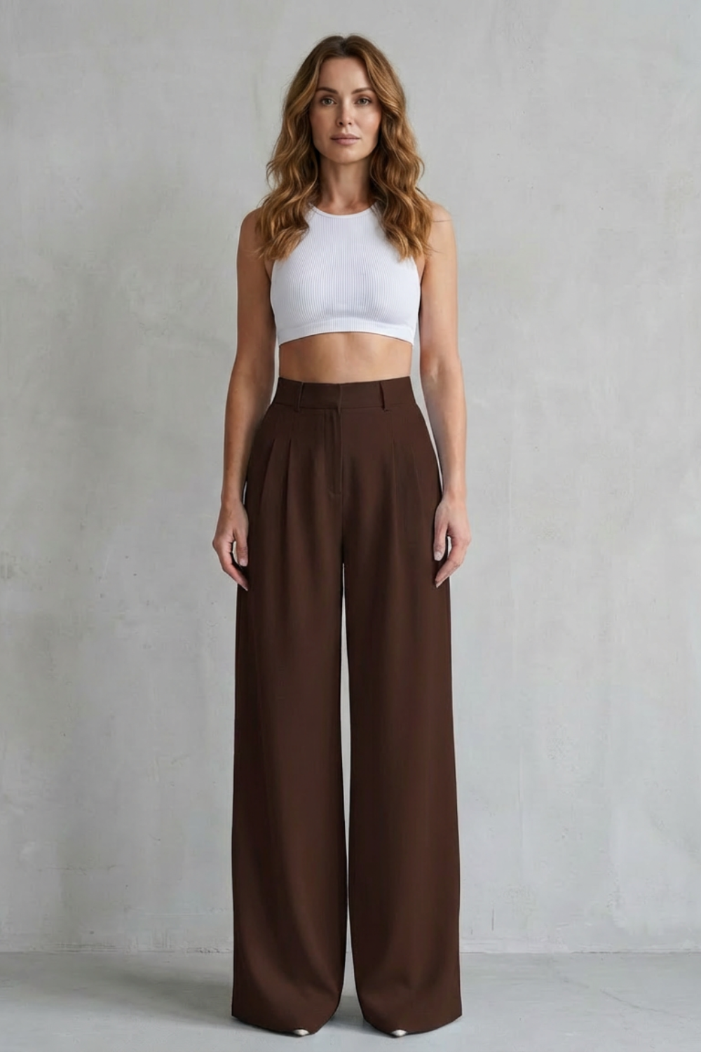 Women's Draped Wide Leg Tailored Trousers - Perlisse