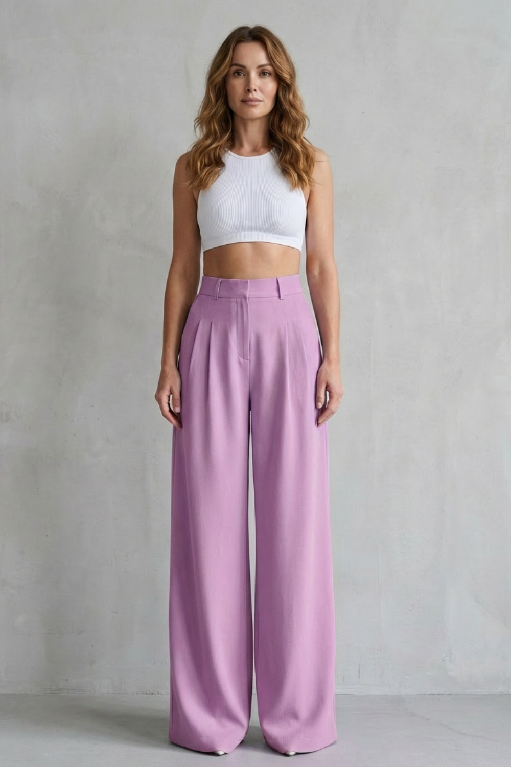 Women's Draped Wide Leg Tailored Trousers - Perlisse