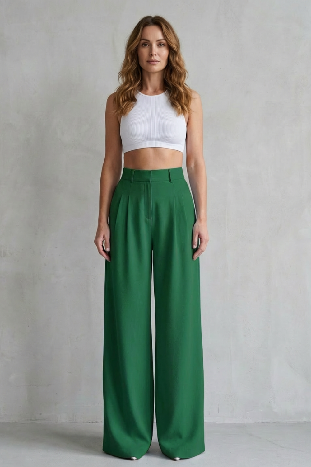 Women's Draped Wide Leg Tailored Trousers - Perlisse