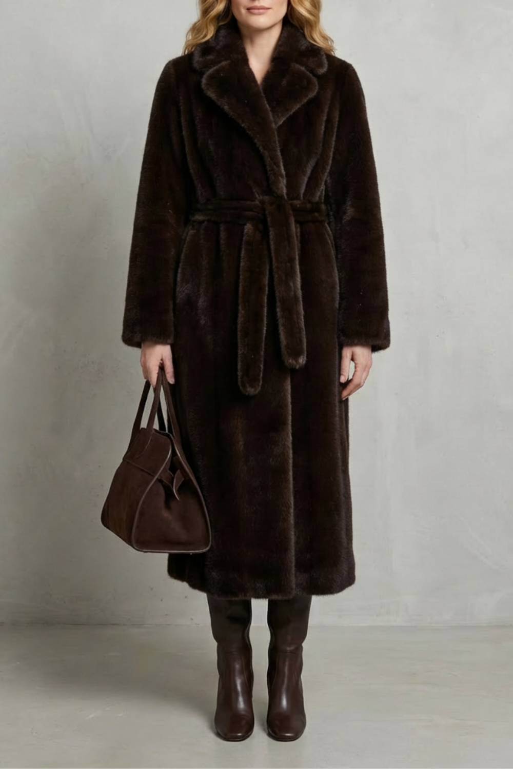 Women's Oversized Faux Fur Long Coat – Willow