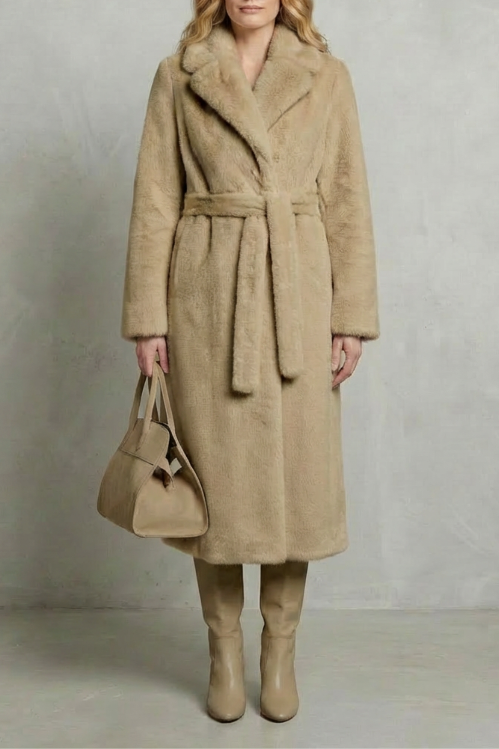 Women's Oversized Faux Fur Long Coat – Willow