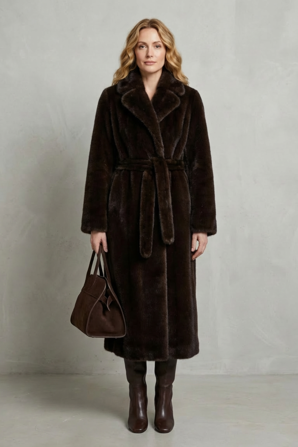Women's Oversized Faux Fur Long Coat – Willow