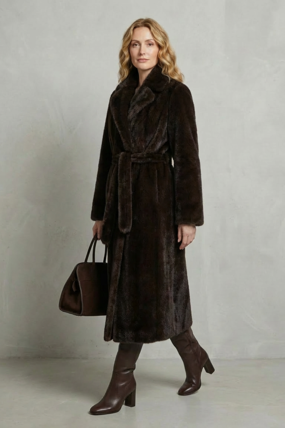 Women's Oversized Faux Fur Long Coat – Willow