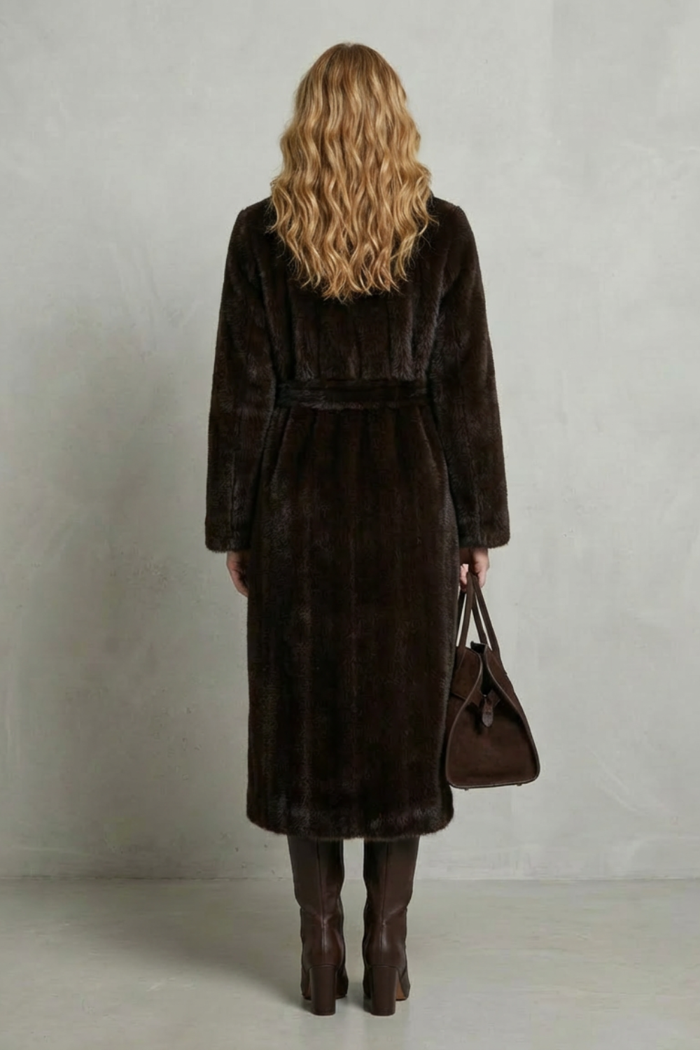 Women's Oversized Faux Fur Long Coat – Willow