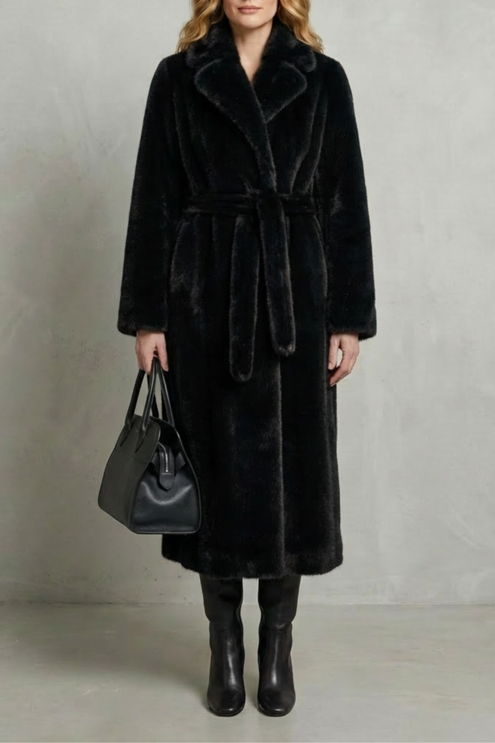 Women's Oversized Faux Fur Long Coat – Willow
