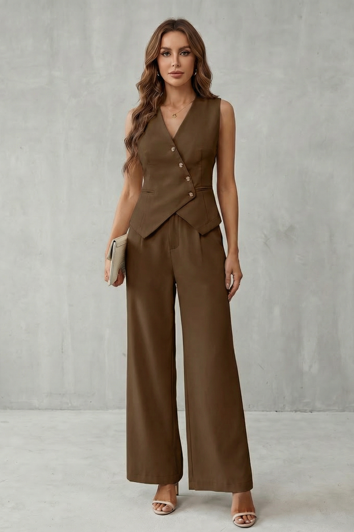 Women's Tailored Waistcoat and Trouser Co-ord Set - Calvienne