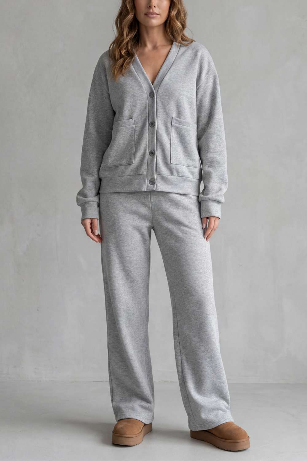 Women's Button-Down Cardigan and Trouser Lounge Set - Helvienne