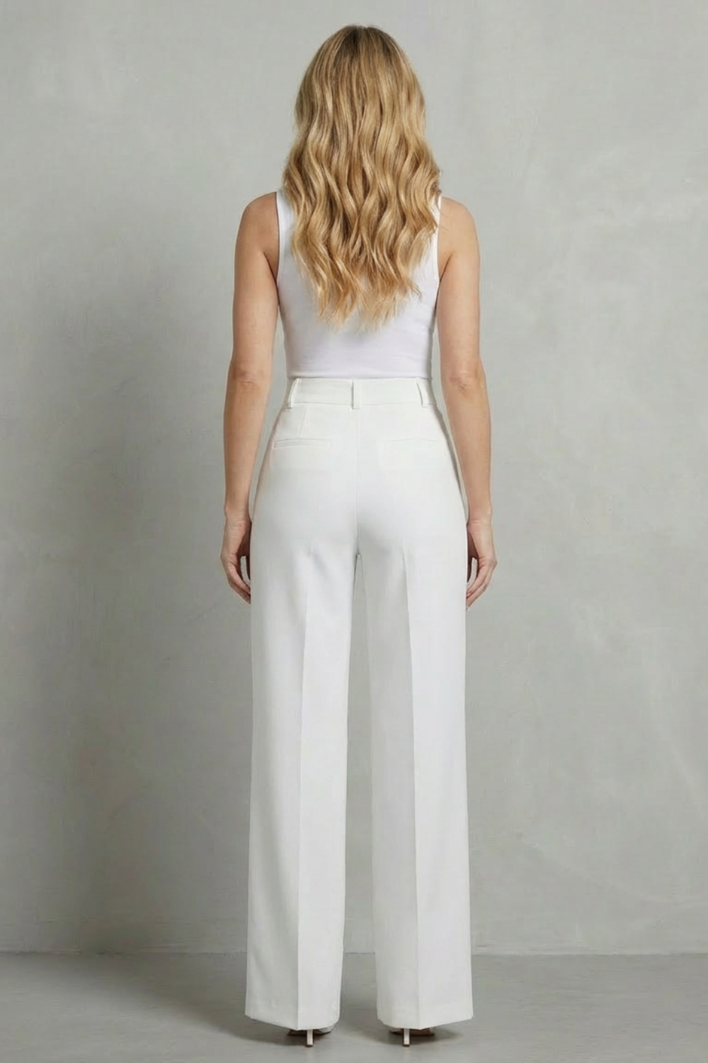 Women's High Waisted Straight Leg Tailored Trousers - Nerissane