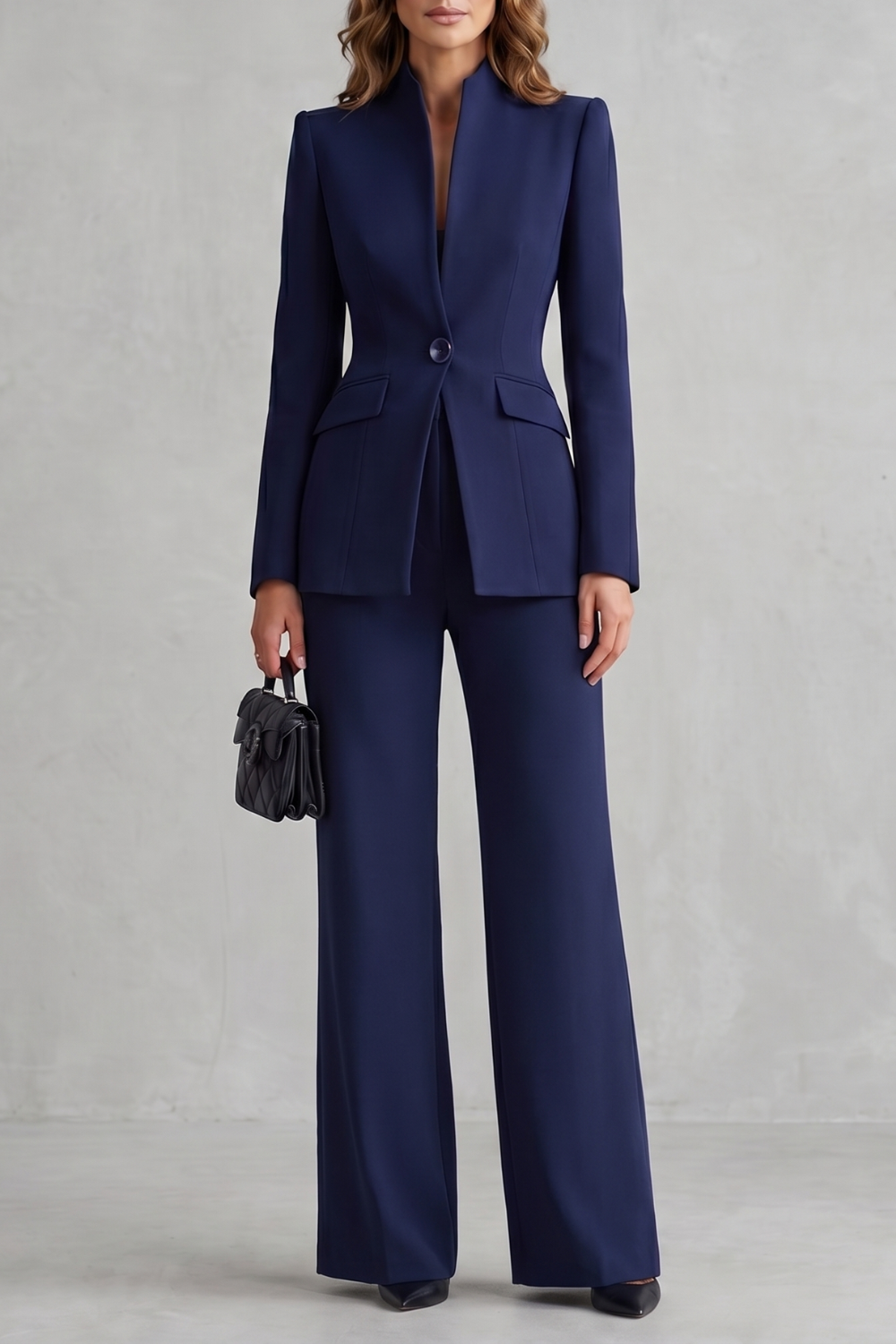 Women's Tailored Blazer and Wide Leg Trouser Suit Set - Cordelise