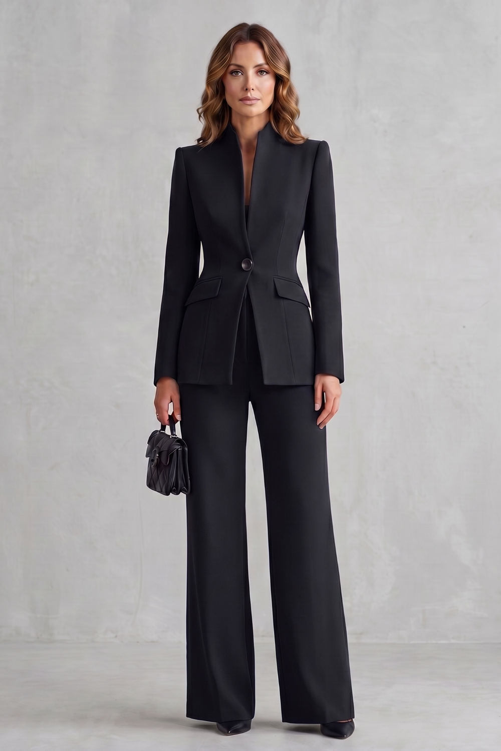 Women's Tailored Blazer and Wide Leg Trouser Suit Set - Cordelise