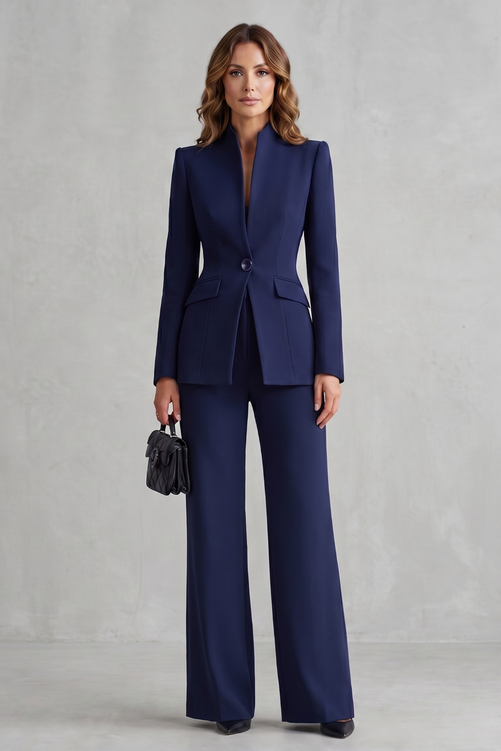 Women's Tailored Blazer and Wide Leg Trouser Suit Set - Cordelise