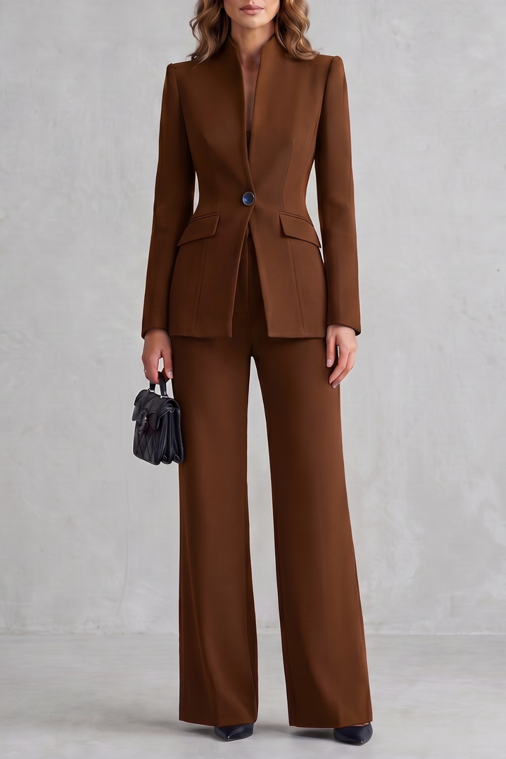 Women's Tailored Blazer and Wide Leg Trouser Suit Set - Cordelise