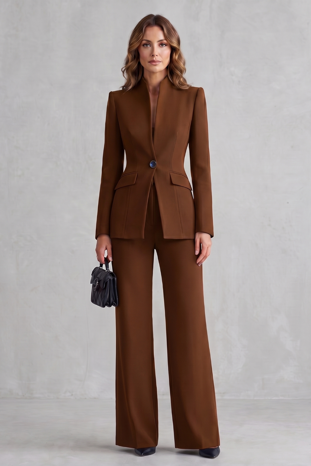 Women's Tailored Blazer and Wide Leg Trouser Suit Set - Cordelise