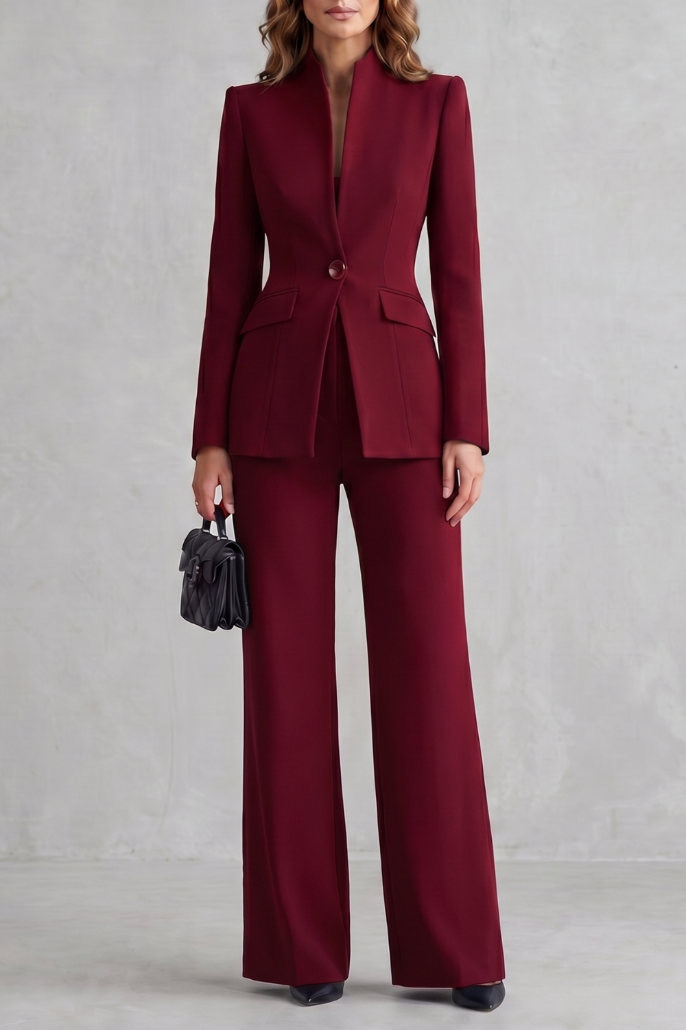 Women's Tailored Blazer and Wide Leg Trouser Suit Set - Cordelise