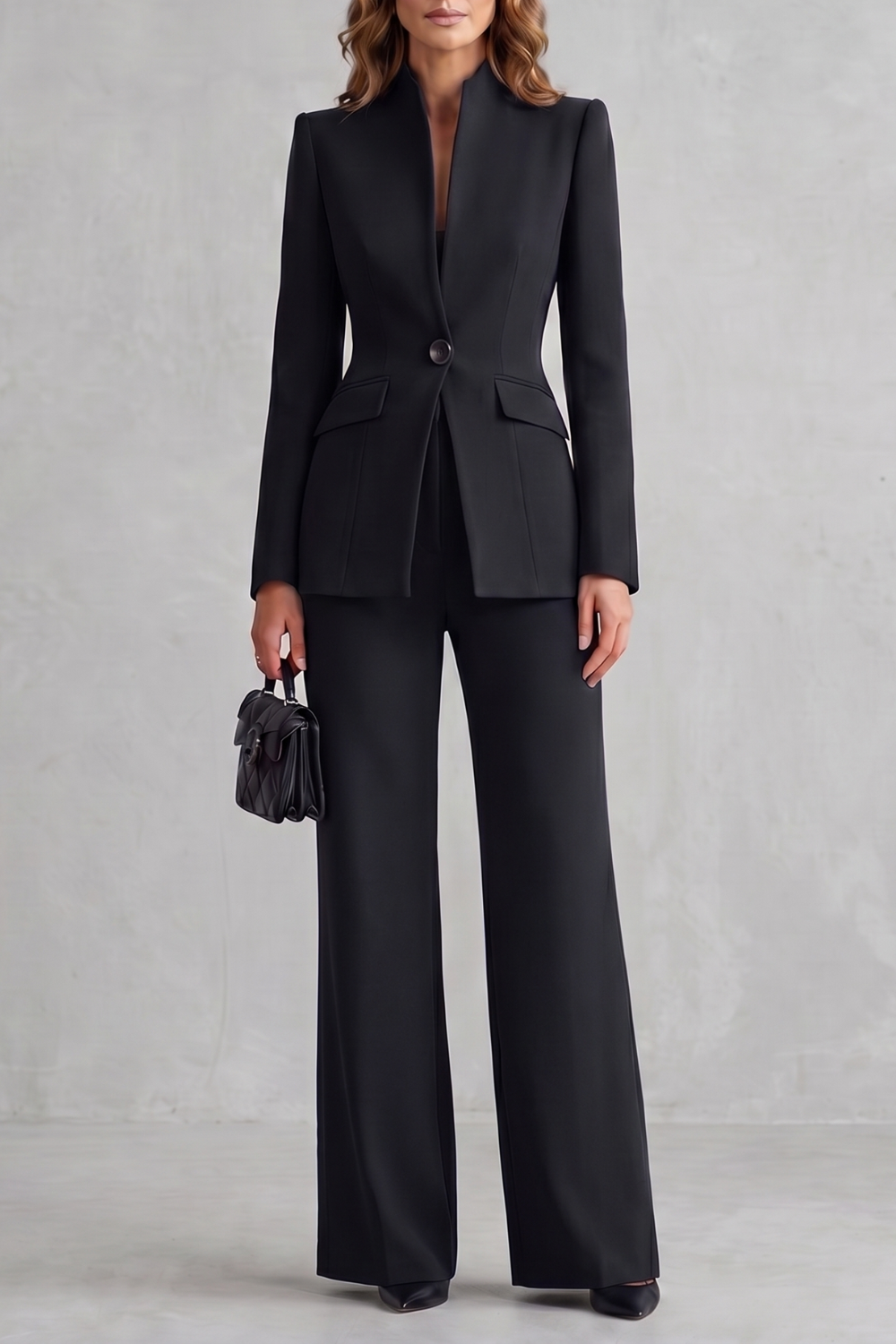 Women's Tailored Blazer and Wide Leg Trouser Suit Set - Cordelise