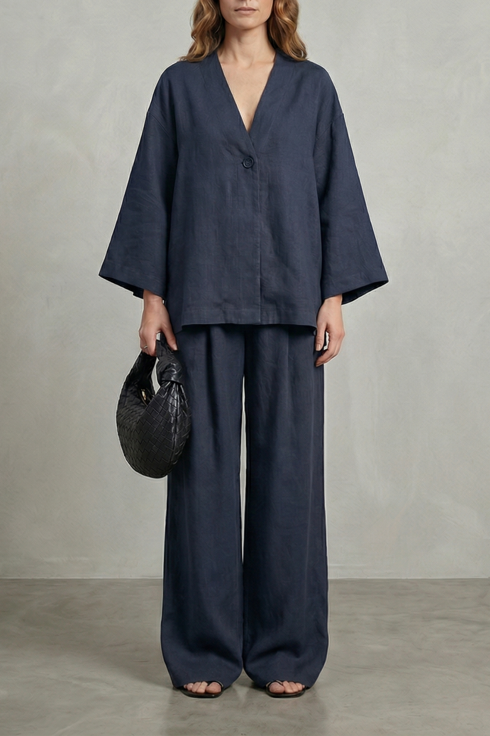 Women's Wrap Top and Wide-Leg Trouser Co-ord Set - Elowyne