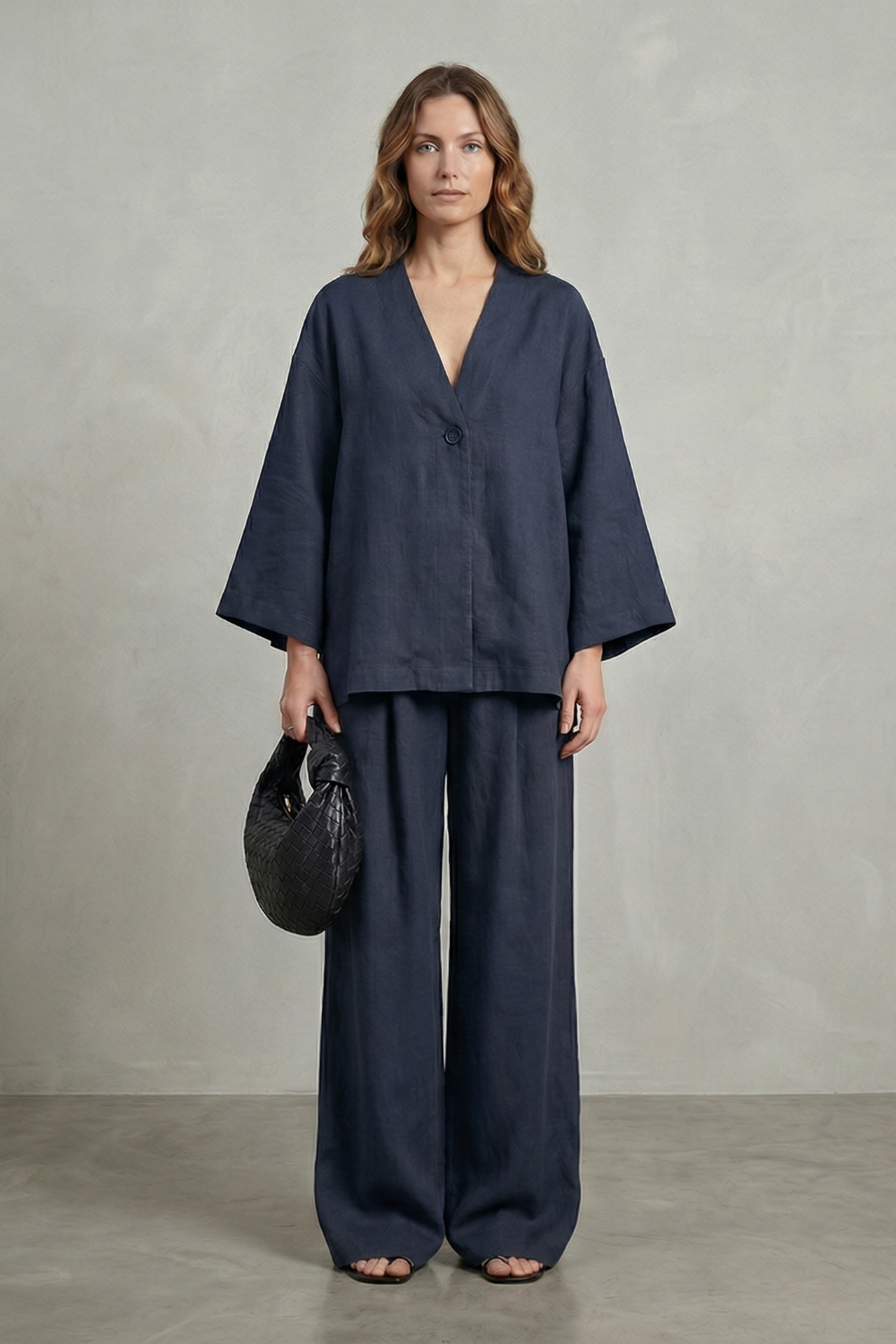 Women's Wrap Top and Wide-Leg Trouser Co-ord Set - Elowyne
