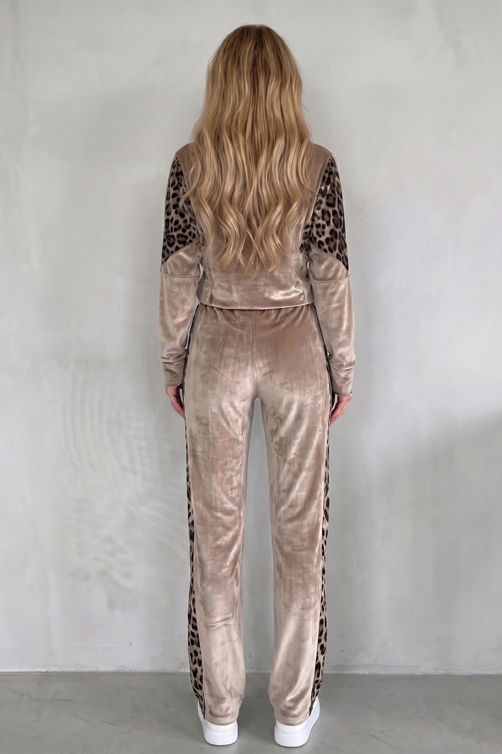 Women's Leopard Print Three-Piece Tracksuit Co-ord Set - Helvoise
