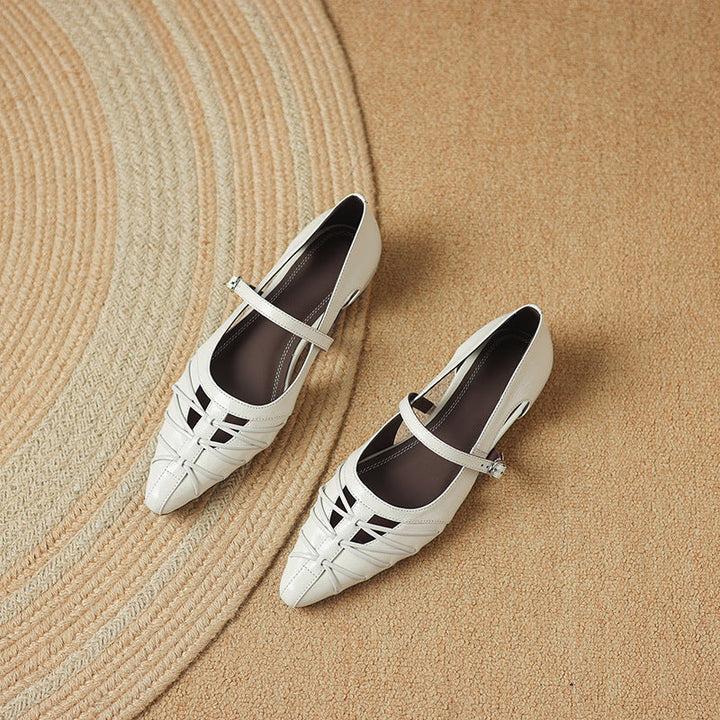 Women's Pointed Cut-Out Mary Jane Flats – Quenby