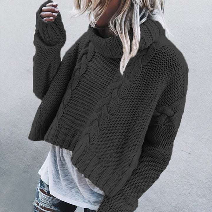 Women's roll neck jumper Lauretta in Charcoal – front view