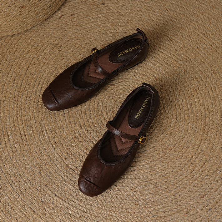 Women's Leather Mary Jane Flats – Wani