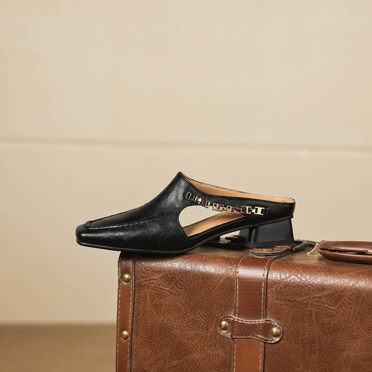 Women's Leather Cut-Out Mules – Vyla