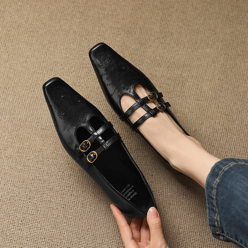 Women's Double Strap Brogue Mary Jane Flats – Ceyla