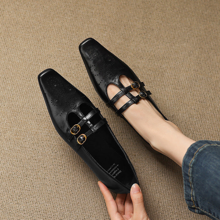 Women's Double Strap Brogue Mary Jane Flats – Ceyla