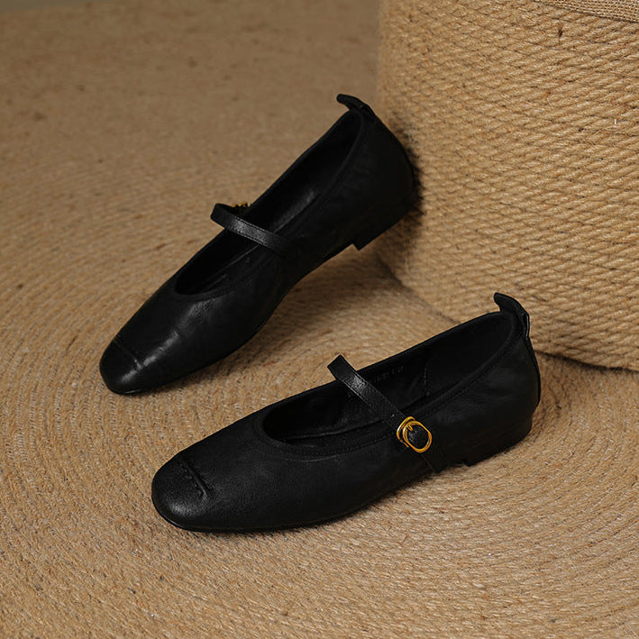 Women's Leather Mary Jane Flats – Wani