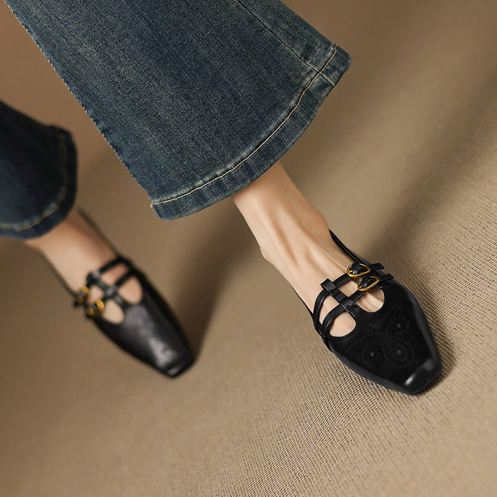 Women's Double Strap Brogue Mary Jane Flats – Ceyla