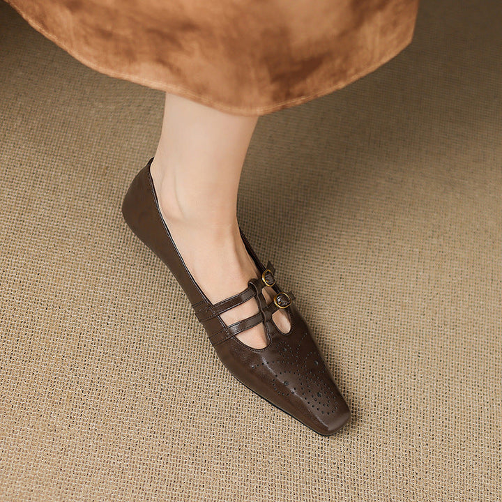 Women's Double Strap Brogue Mary Jane Flats – Ceyla