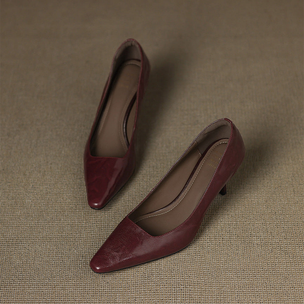Women's Leather Pointed Toe Court Shoes – Zala