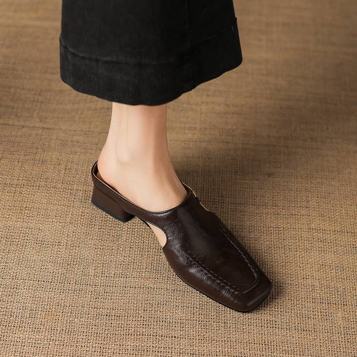 Women's Leather Cut-Out Mules – Vyla