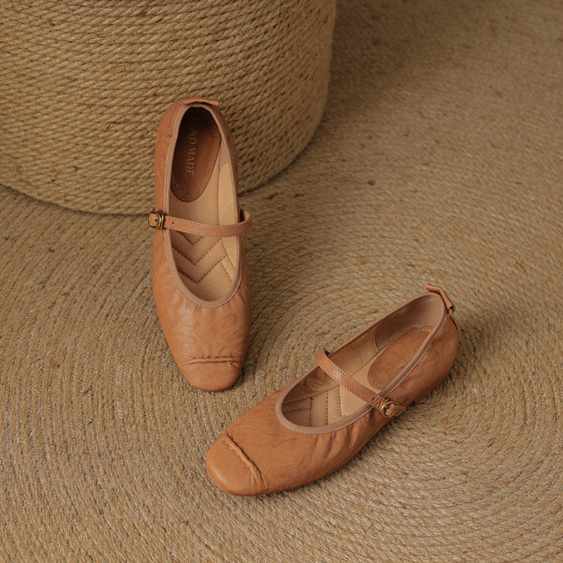 Women's Leather Mary Jane Flats – Wani