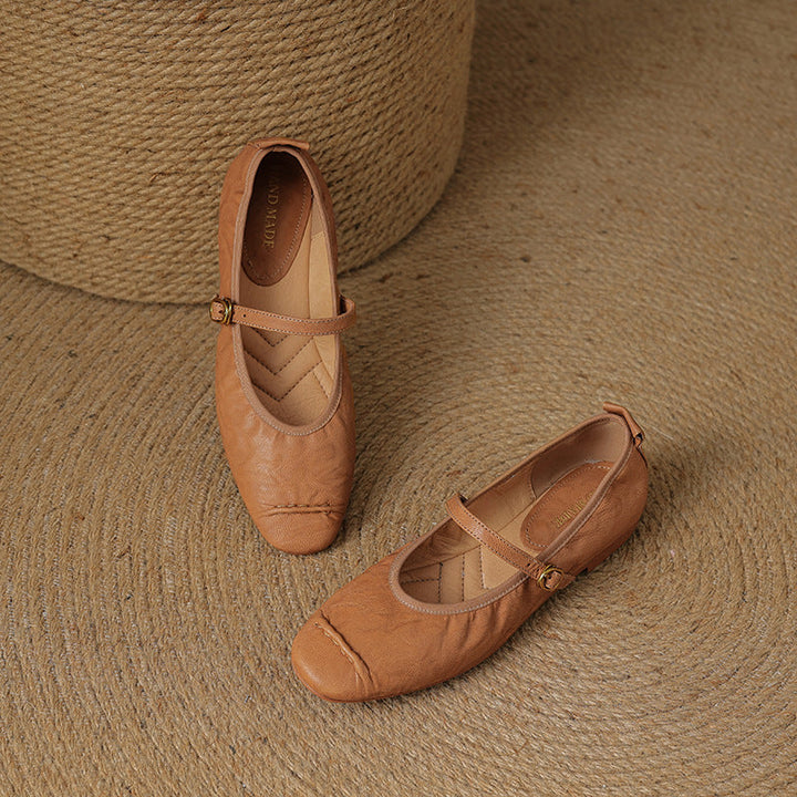 Women's Leather Mary Jane Flats – Wani