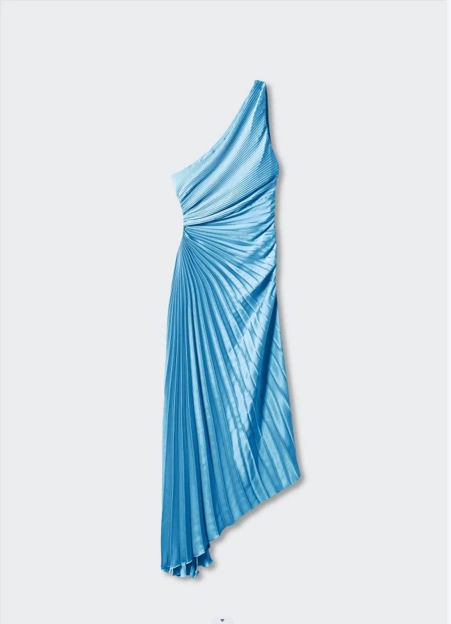 Sylviana - One Shoulder Pleated Midi Dress
