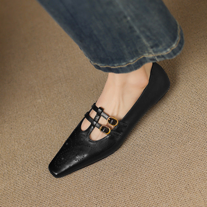 Women's Double Strap Brogue Mary Jane Flats – Ceyla