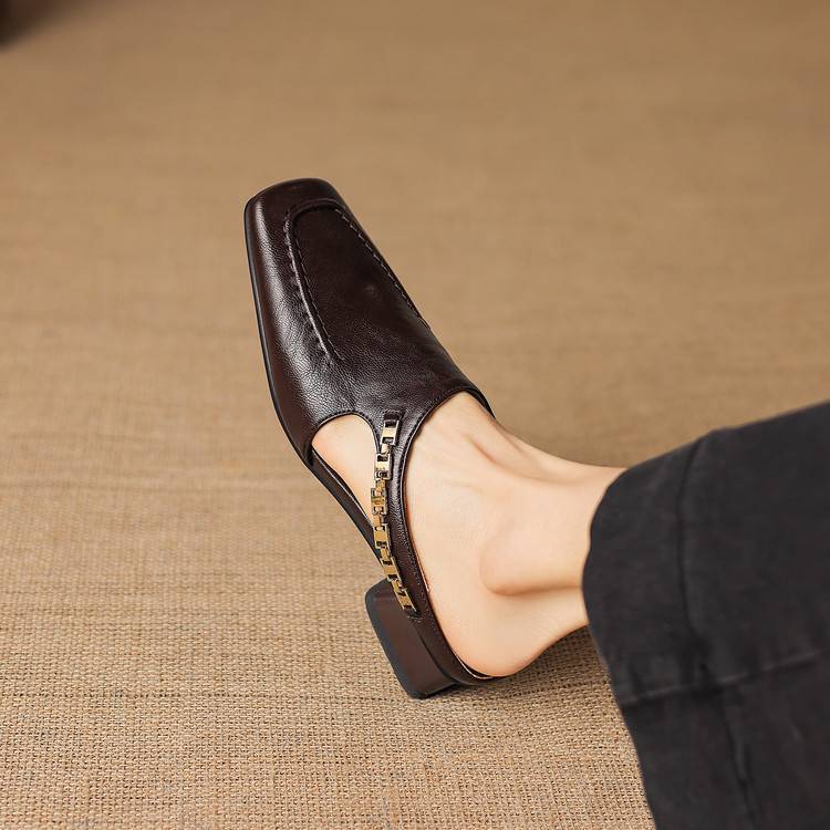 Women's Leather Cut-Out Mules – Vyla