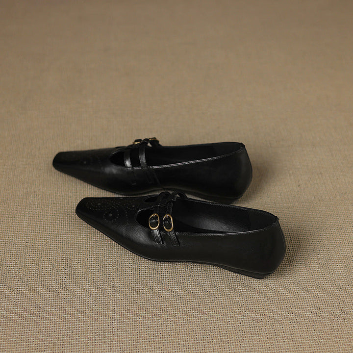Women's Double Strap Brogue Mary Jane Flats – Ceyla