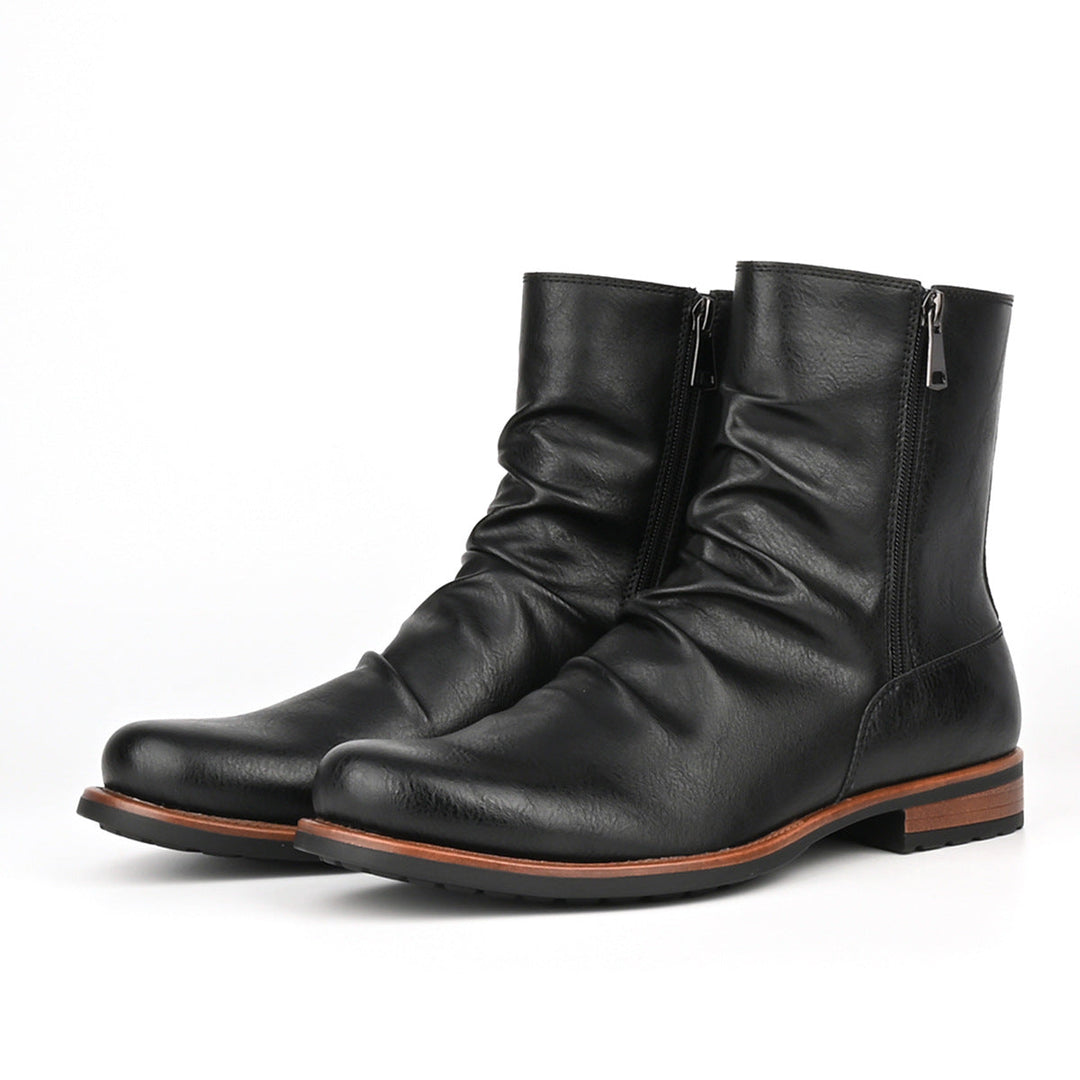 Men's slouch side-zip boots Nobu in Black – pair