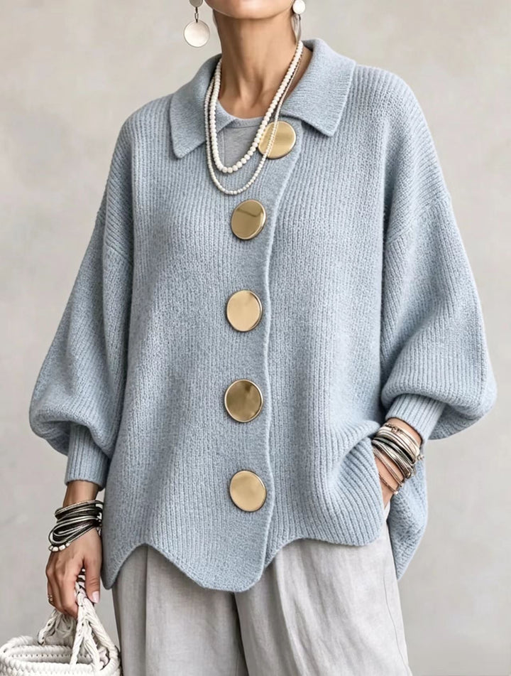 Women's Oversized Cardigan with Gold Buttons – Victoire