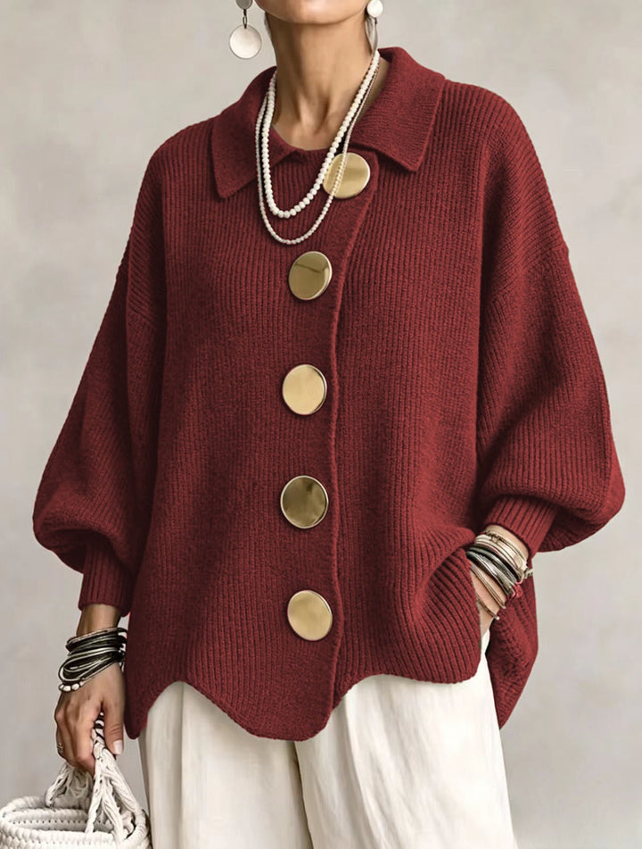 Women's Oversized Cardigan with Gold Buttons – Victoire
