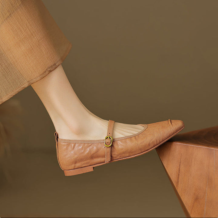 Women's Leather Mary Jane Flats – Wani