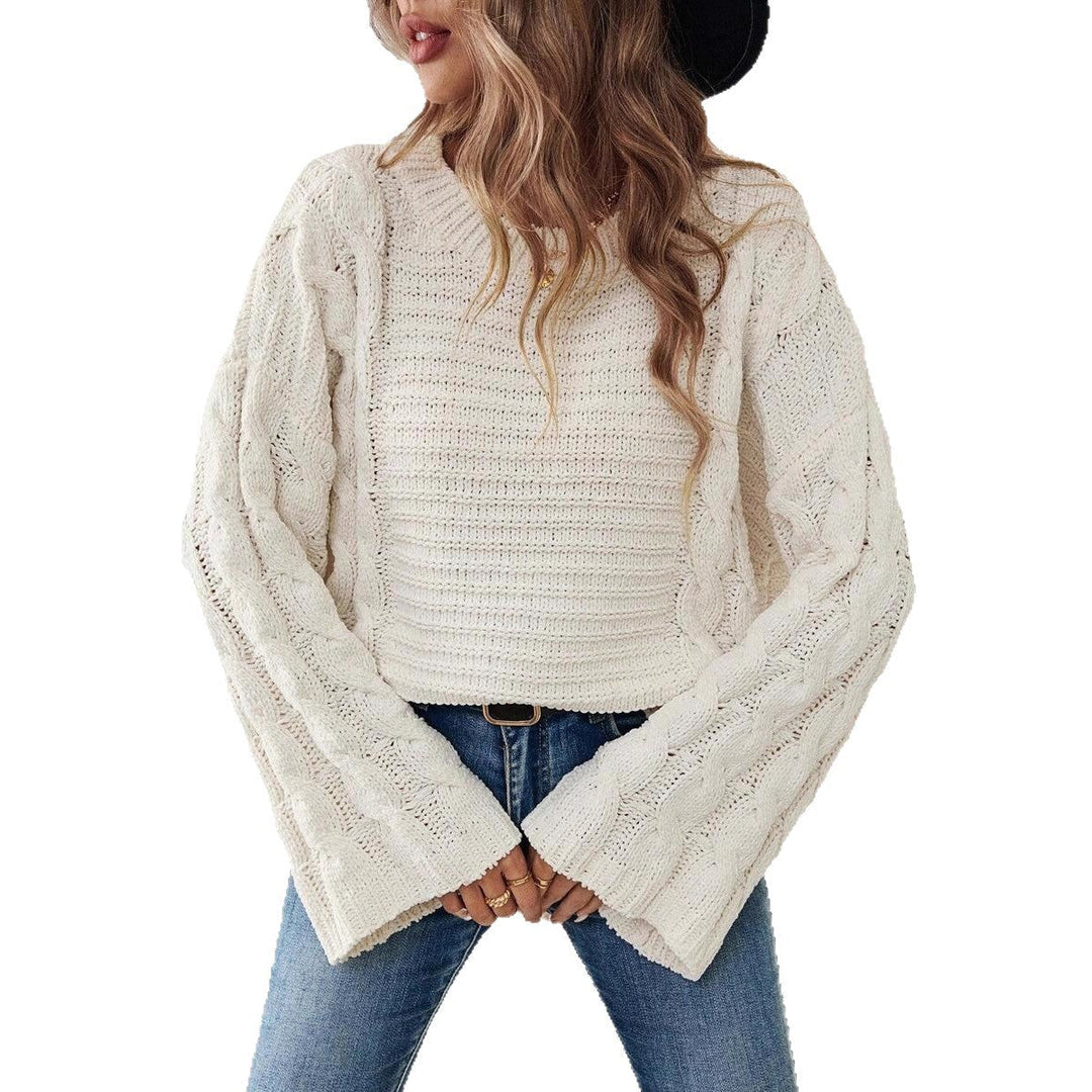 Women's cable knit jumper Libby in Cream – product shot