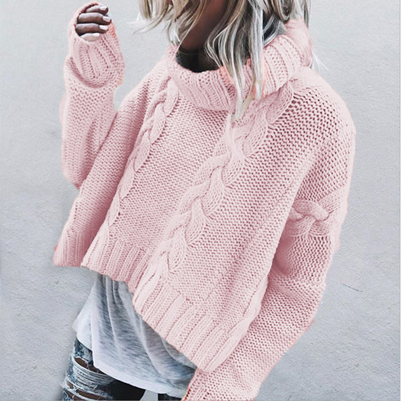 Women's roll neck jumper Lauretta in Pink – front view